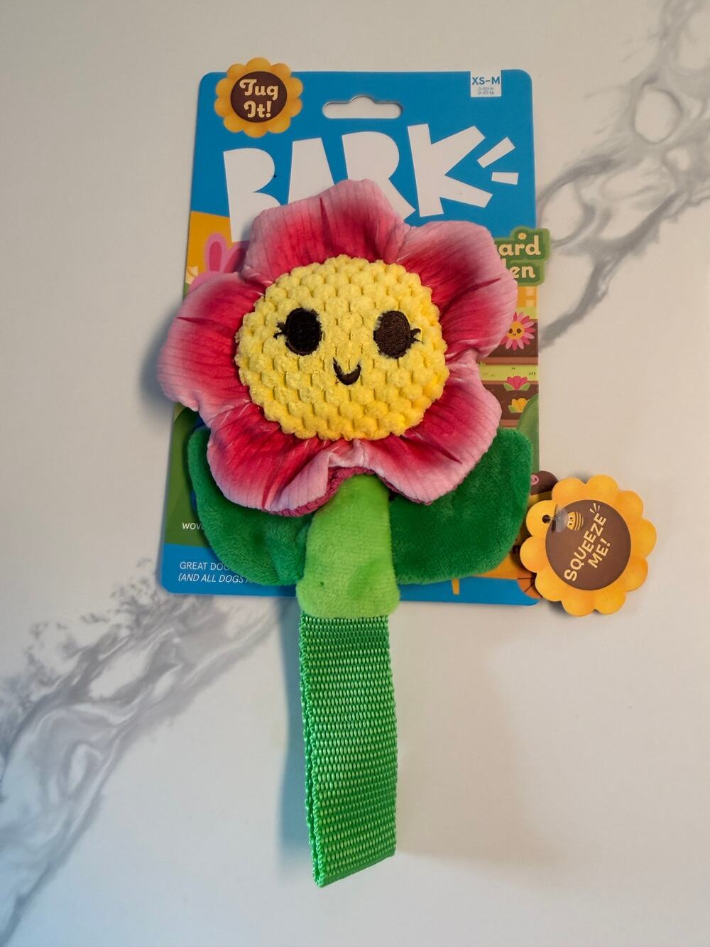 BARK Barkyard Garden Penny Pechewnia Flower Dog Toy Squeaker Tug XS-M NWT